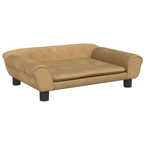 Canapea pentru copii, maro, 70x45x26 cm, catifea