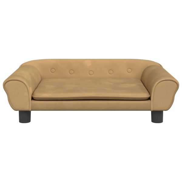 Canapea pentru copii, maro, 70x45x26 cm, catifea
