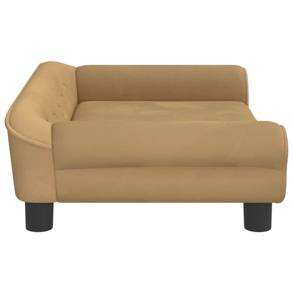 Canapea pentru copii, maro, 70x45x26 cm, catifea