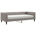 Pat de zi cu saltea, gri taupe, 90×200 cm, textil