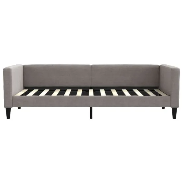 Pat de zi cu saltea, gri taupe, 90×200 cm, textil