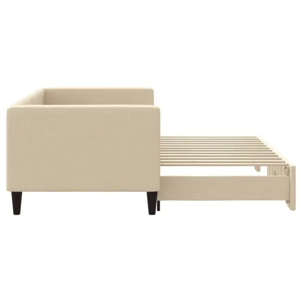 Pat de zi cu extensie, crem, 80×200 cm, textil