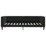 Pat de zi cu saltea, negru, 100×200 cm, catifea