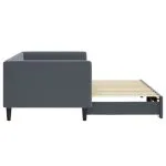 Pat de zi cu extensie, gri închis, 90×200 cm, catifea