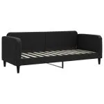 Pat de zi cu saltea, negru, 80×200 cm, textil