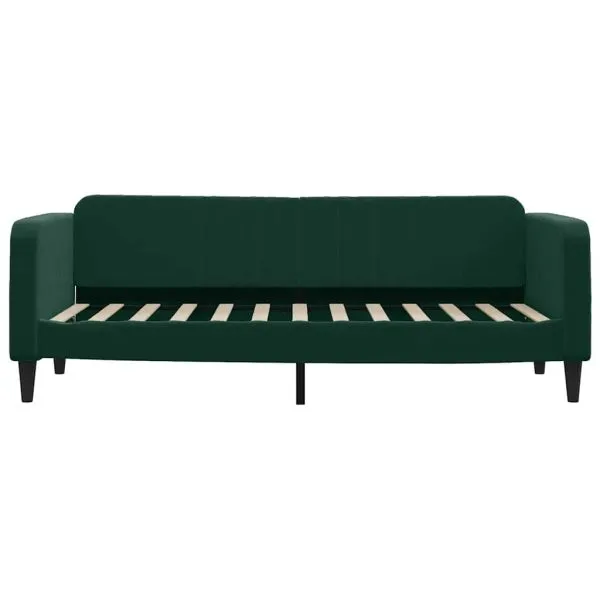 Pat de zi cu saltea, verde închis, 80×200 cm, catifea