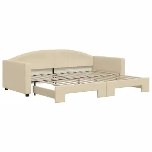Pat de zi cu extensie, crem, 90×200 cm, textil