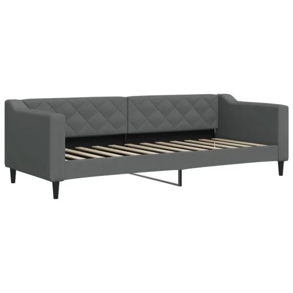 Pat de zi cu extensie, gri închis, 80×200 cm, textil