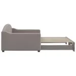 Pat de zi cu extensie, gri taupe, 100×200 cm, textil