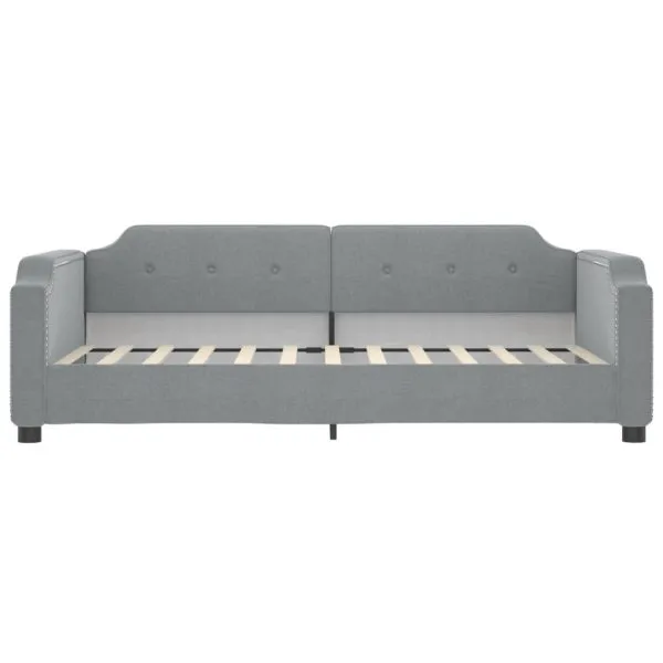 Pat de zi cu saltea, gri deschis, 100×200 cm, textil
