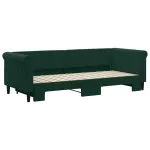 Pat de zi cu extensie, verde închis, 80×200 cm, catifea