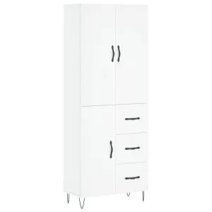 Dulap înalt, alb, 69,5x34x180 cm, lemn compozit
