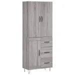 Dulap înalt, gri sonoma, 69,5x34x180 cm, lemn compozit