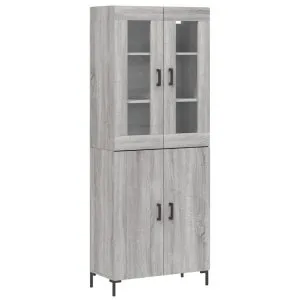 Dulap înalt, gri sonoma, 69,5x34x180 cm, lemn compozit