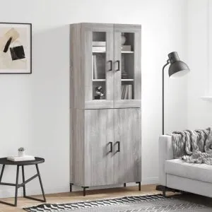 Dulap înalt, gri sonoma, 69,5x34x180 cm, lemn compozit