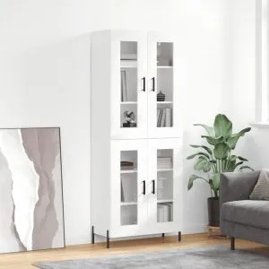 Dulap înalt, alb extralucios, 69,5x34x180 cm, lemn compozit
