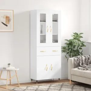 Dulap înalt, alb, 69,5x34x180 cm, lemn compozit