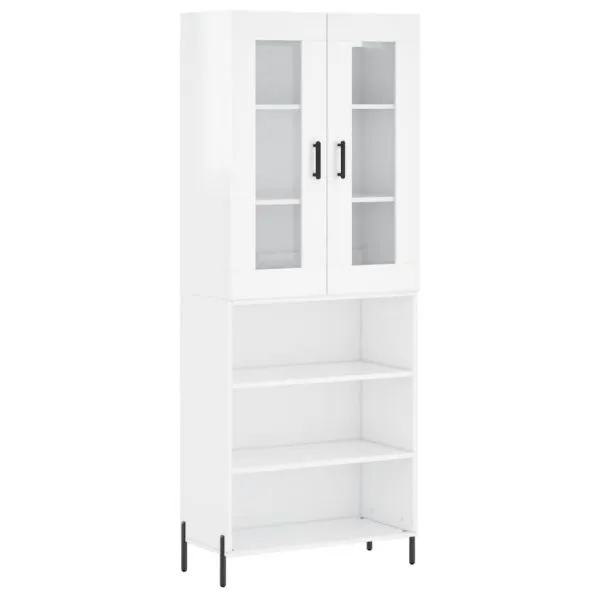 Dulap înalt, alb extralucios, 69,5x34x180 cm, lemn compozit