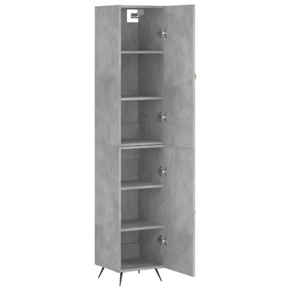 Dulap înalt, gri beton, 34,5x34x180 cm, lemn prelucrat