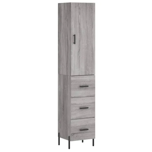Dulap înalt, gri sonoma, 34,5x34x180 cm, lemn prelucrat