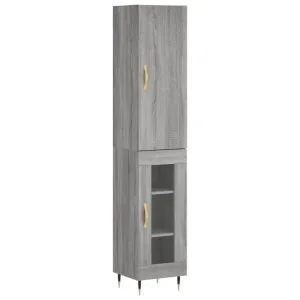 Dulap înalt, gri sonoma, 34,5x34x180 cm, lemn prelucrat