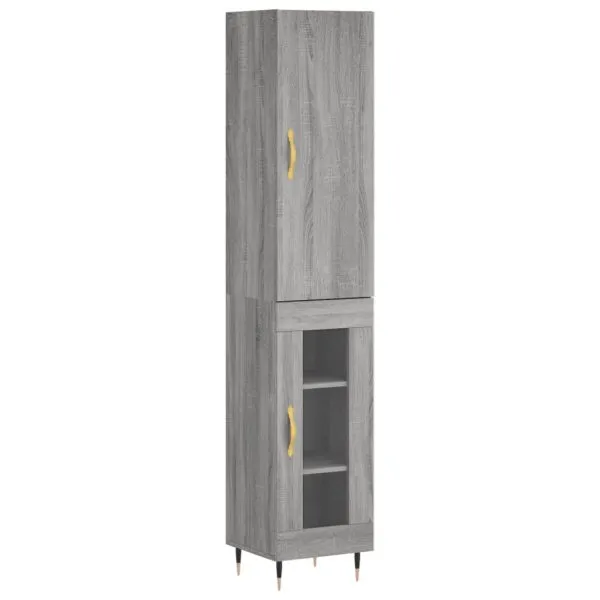 Dulap înalt, gri sonoma, 34,5x34x180 cm, lemn prelucrat