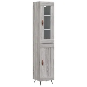 Dulap înalt, gri sonoma, 34,5x34x180 cm, lemn prelucrat