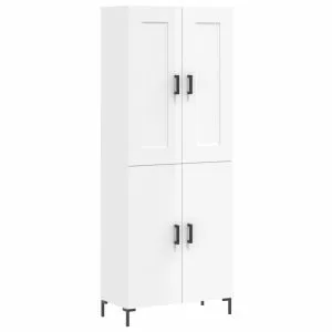 Dulap înalt, alb extralucios, 69,5x34x180 cm, lemn compozit