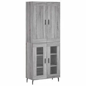 Dulap înalt, gri sonoma, 69,5x34x180 cm, lemn compozit