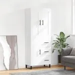 Dulap înalt, alb, 69,5x34x180 cm, lemn compozit
