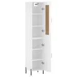 Dulap înalt, alb extralucios, 34,5x34x180 cm, lemn prelucrat