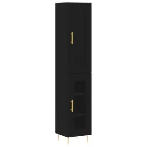 Dulap înalt, negru, 34,5x34x180 cm , lemn prelucrat