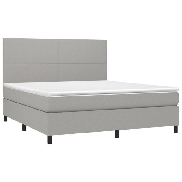 Pat continental, gri deschis, 180×200 cm, material textil