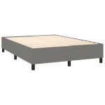 Pat box spring cu saltea, gri închis, 140×190 cm, textil