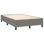 Pat box spring cu saltea, gri închis, 120×200 cm, textil