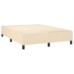 Pat box spring cu saltea, crem, 140×200 cm, textil
