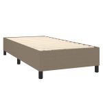 Pat box spring cu saltea, gri taupe, 80×200 cm, textil