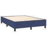 Pat box spring cu saltea, albastru, 140×200 cm, textil