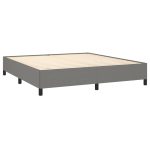 Pat box spring cu saltea, gri închis, 180×200 cm, textil