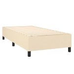 Pat box spring cu saltea, crem, 90×190 cm, textil