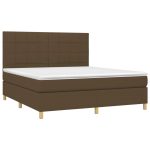 Pat continental cu saltea maro închis 180x200cm material textil