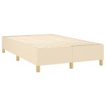 Pat box spring cu saltea, crem, 120×200 cm, textil