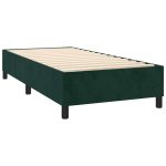Pat box spring cu saltea, verde închis, 90×200 cm, catifea