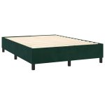 Pat box spring cu saltea, verde închis, 140×190 cm, catifea