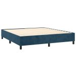 Pat box spring cu saltea, albastru închis, 180×200 cm, catifea