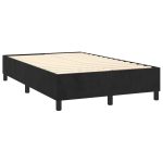 Pat box spring cu saltea, negru, 120×200 cm, catifea