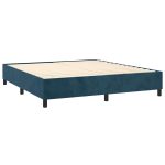 Pat box spring cu saltea, albastru închis, 160×200 cm, catifea