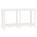 Banc de lucru, alb, 140x50x80 cm, lemn masiv pin