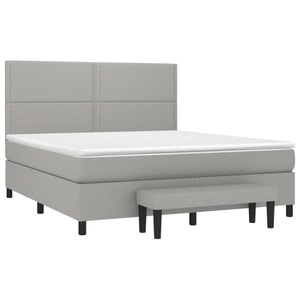 Pat continental, gri deschis, 180×200 cm, material textil