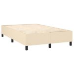Pat box spring cu saltea, crem, 120×200 cm, textil
